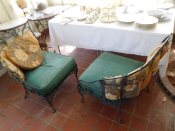 green cushion chairs are sold