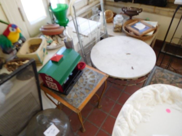 assorted marbles top plant tables