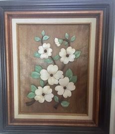 Wooden dogwood picture 