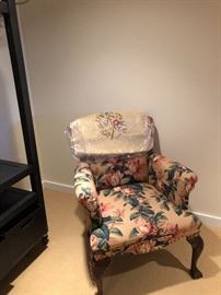 antique chair and needlepoint chairs covers