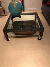 Room & Board rolling coffee table 36"sq x 15.5"h asking $340
