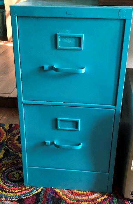 Turquoise  File Cabinet x 2 