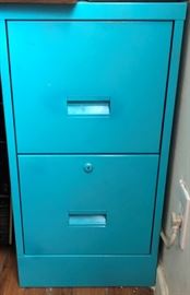 Turquoise  File Cabinet x 2 