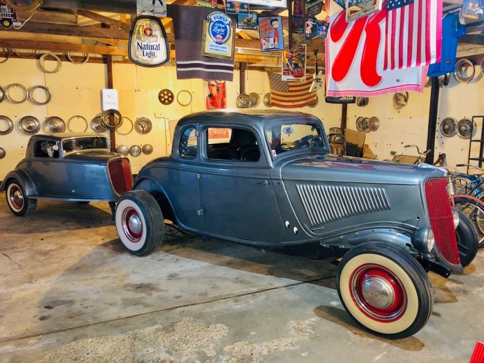 1934 Ford Coupe with matching trailer!