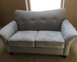 Loveseat gray micro fabric