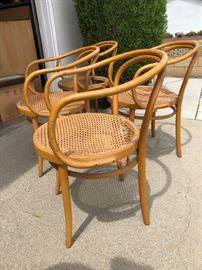 4 BENTWOOD CANE CHAIRS
