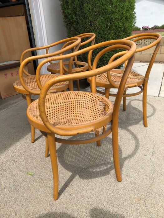 4 BENTWOOD CANE CHAIRS
