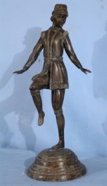254a Bronze statue of girl dancing, 21 in. T.