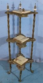 332a Brass and onyx etagere, 46 in. T, 14 in. W.