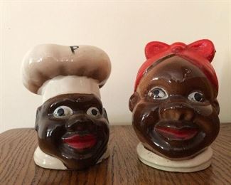 Black Americana salt and pepper shakers