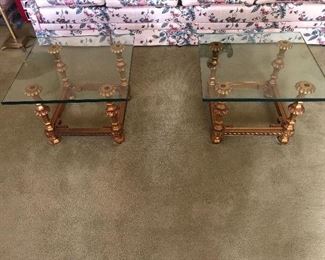 Two glass endtables