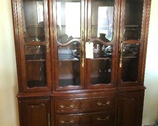 Cherry French provincial China cabinet
