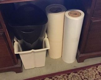 Trashcans and roll paper