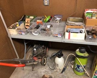 Craftsman edger, misc. vintage sprinklers, plumbing parts, elec parts