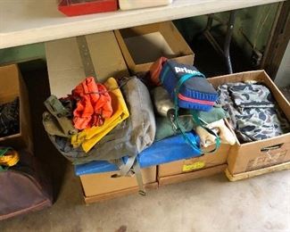 Heavy tarps, camp goods