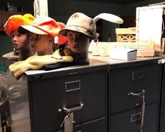 5 drawer locking file cabinet, hunting hats, pecan cracker