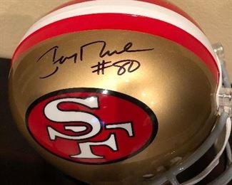 Jerry Rice sign helmet