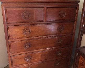 Teak wood chest of drawers