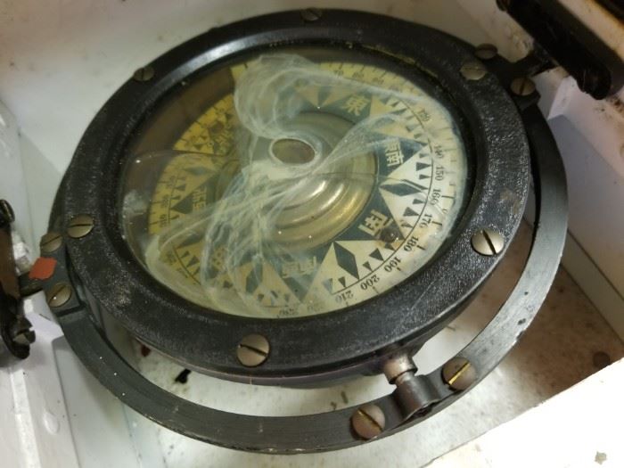 Japanese markings on compass, what a PRIZE for  WWII Navy survivor to bring this trophy back after Pearl Harbor!!