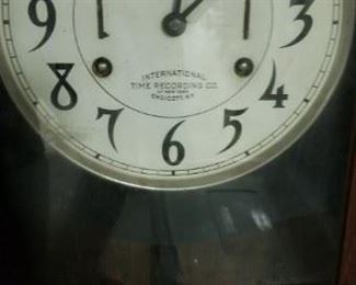 Antique Time Recording pendulum Clock with key