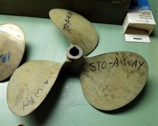 large solid brass WWII boat propellers