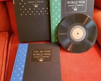The Second World War by Winston Churchill and the editors of Time Life includes the war speeches of Winston Churchill on 33 1/3 record 