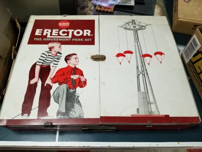 Vintage Large Gilbert Erector set "The Amusement Park Set" complete with all parts and paper