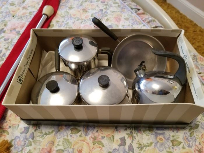 1950's Copper clad Revere ware Childs cookware set