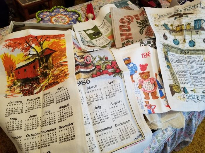 All original 1980's Calendar Linens, never used found folded and boxed!