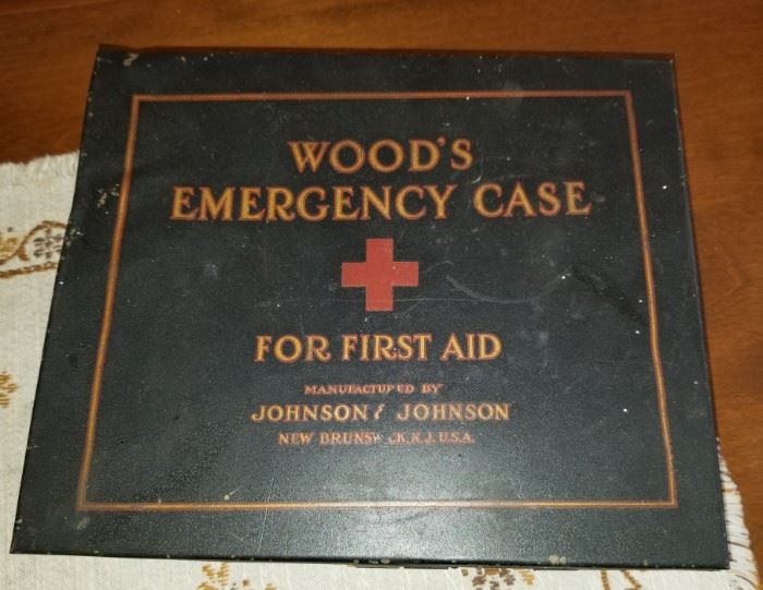 Early J&J first aid kit w contents