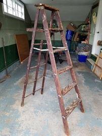 Antique Wood Ladder...vintage paint spatter free!