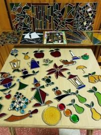 Huge collection of Vintage Hand Crafted Stained glass suncatchers and 9 large window pieces
