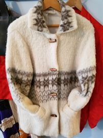 Womens Icelandic Knitted in Great Britain Car length Coat