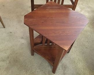  MISSION STYLE END TABLE (DIVIDES IN HALF) BY ETHAN ALLEN
