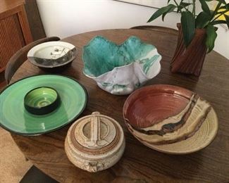ARTIST SIGNED POTTERY PIECES