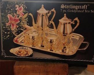 Sterling Craft Tea set 7 Piece Gold Plated