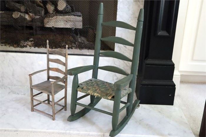 36. Two 2 Shaker Style Childs Wooden Chairs