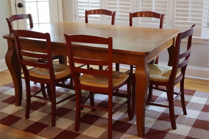 40. French Provincial Style Dining Table Six 6 Chairs