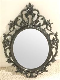81. Black Finished Florentine Style Wall Mirror