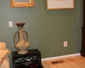 Side Table and Art with Urn