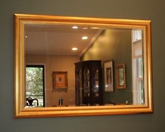 Large Rectangular Gold Framed Mirror