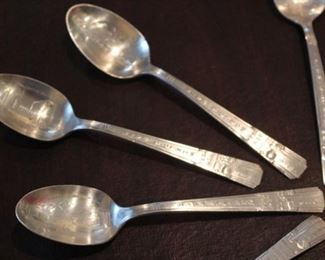 1939 Worlds Fair Teaspoon Set of 10