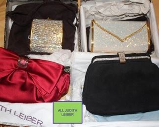 Assorted Judith Leiber Blingy Handbags, Pill Boxes and Frame