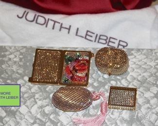 Assorted Judith Leiber Blingy Handbags, Pill Boxes and Frame