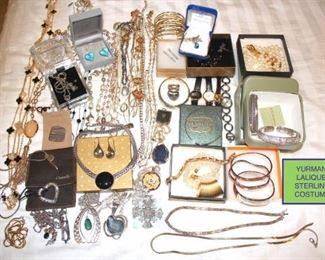 Costume Jewelry, Yurman, Judith Jack, Christofle, and Lalique Earrings