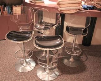 4 Fab Lucite Bar Stools