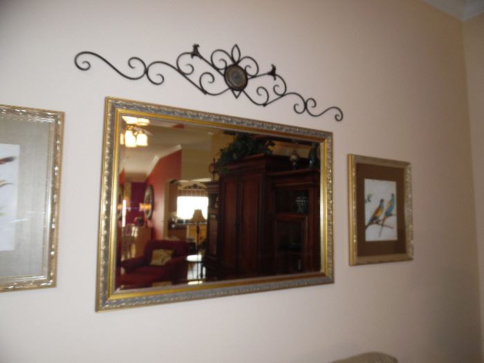Large gold framed mirror
