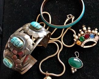 Scarab bracelet and necklace