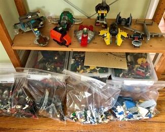 Lego assembled items and parts
