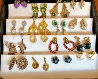 Earrings of all kinds, Nina Ricci, some signed